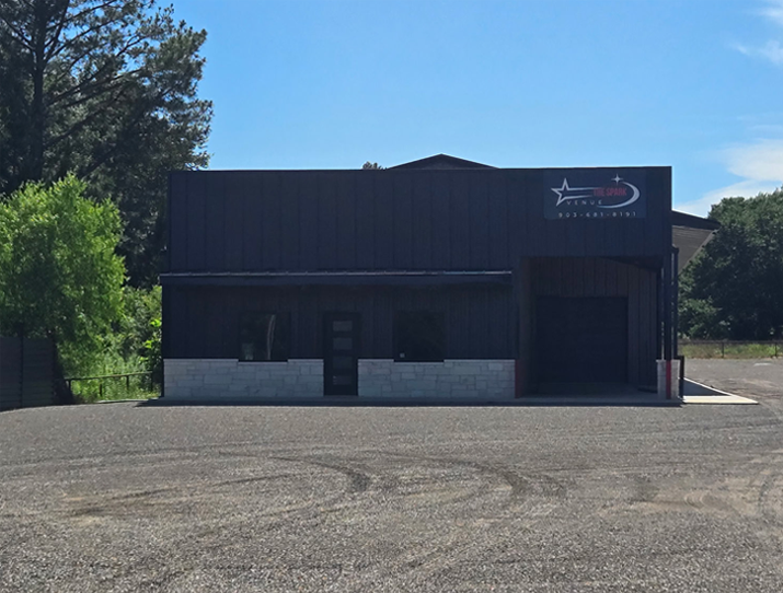 Front View of Spark Event Venue in Malakoff, TX